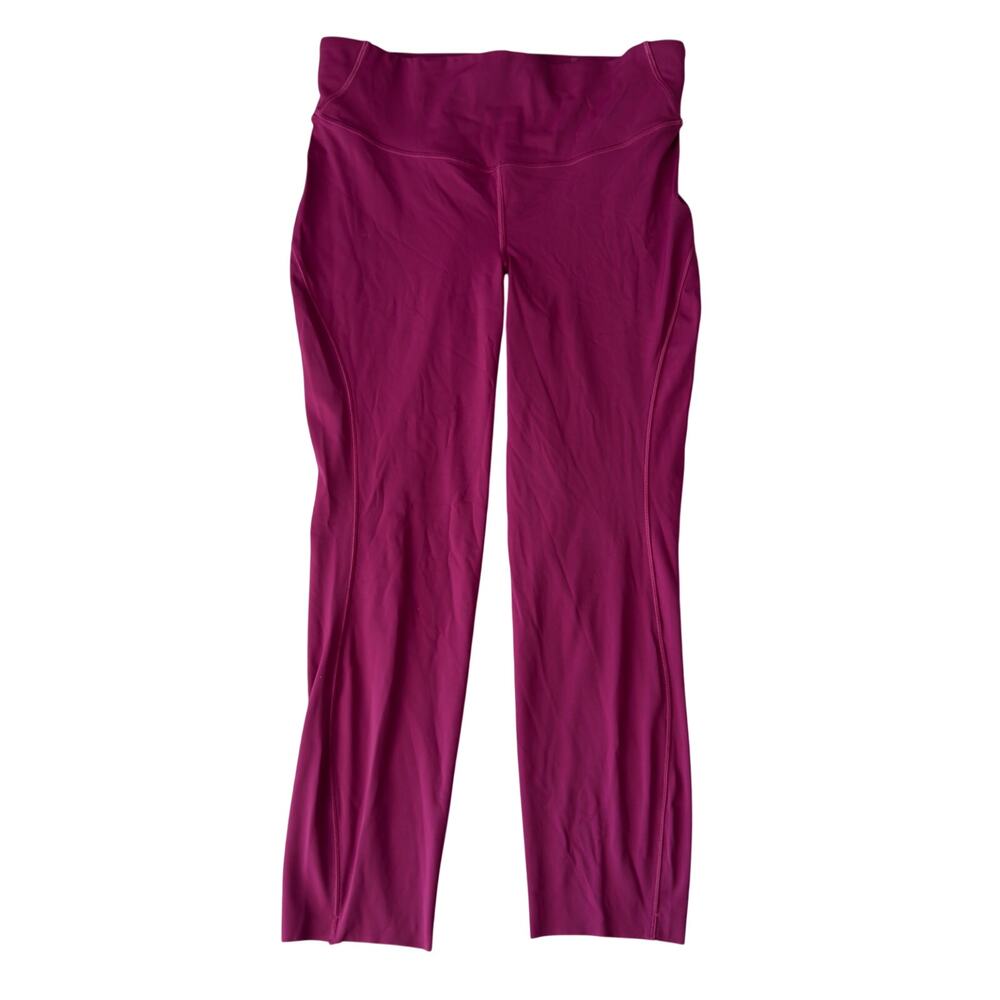 Lululemon Run Inspire Croped Hem Leggings Pink Magenta Size 10 Athletic